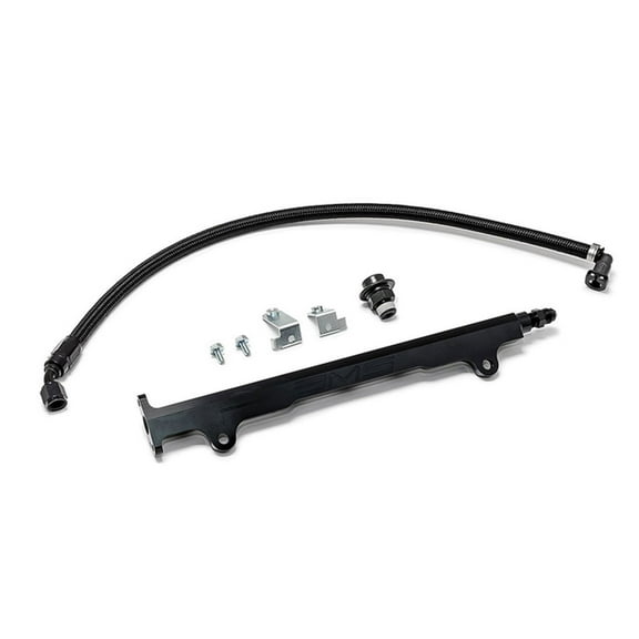AMS  Machined Aluminum Fuel Rail with Pulsation Dampener for 2008-2015 Mitsubishi EVO X CNC - Black