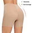 thumbnail image 4 of Seamless Shaping Boyshorts Panties for Women Slip Shorts Under Dress Shapewear Shorts Tummy Control Underwear (Beige,3XL), 4 of 7