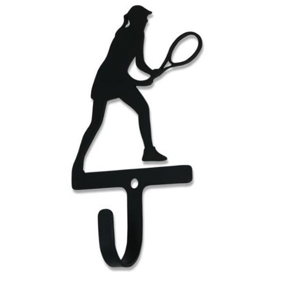 Village Wrought Iron WH-362-S Tennis Woman & Girl Wall Hook - Small