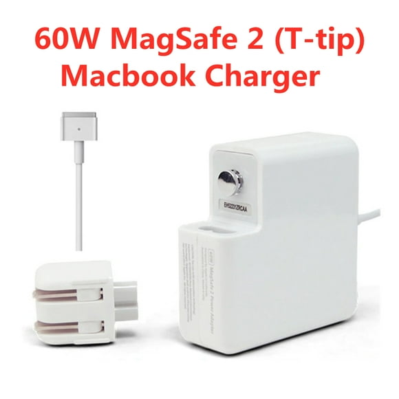 60W Magsafe 2 Power Adapter Fast Charger T-Tip Magnetic Connector Cable Compatible for MacBook Air 11" Pro 13" 2012 to 2015