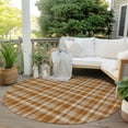 thumbnail image 6 of Addison Rugs Chantille Indoor/Outdoor Transitional Plaid Paprika Washable Round Rug, 8' x 8', 6 of 6
