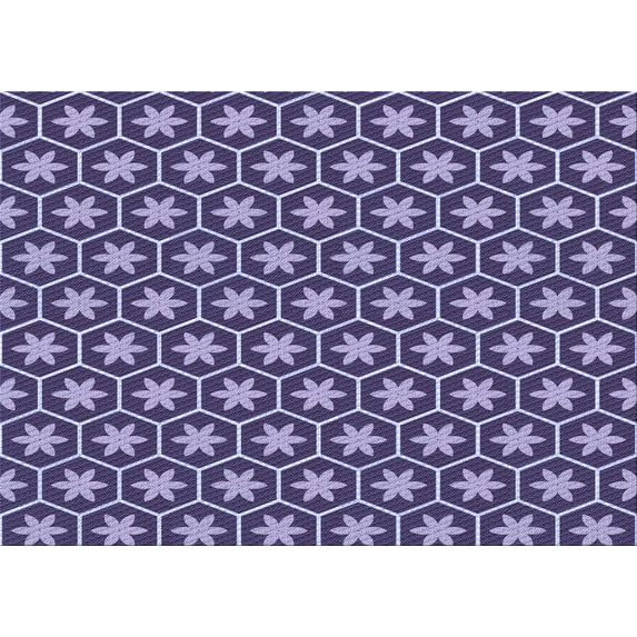 Ahgly Company Indoor Rectangle Patterned Purple Mimosa Purple Area Rugs, 8' x 10'