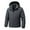 Dark Gray, variant on Men's Thermal Hooded Jacket Full Zip Cardigan Style Heavy Fleece Lined Thick Winter Warm Windproof Solid Color Outdoor Cotton Coat