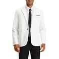 thumbnail image 1 of INSPIRE CHIC Blazer formal ajustado para hombre, traje de vestir con un botón y un solo pecho, abrigo deportivo blanco M, 1 of 6