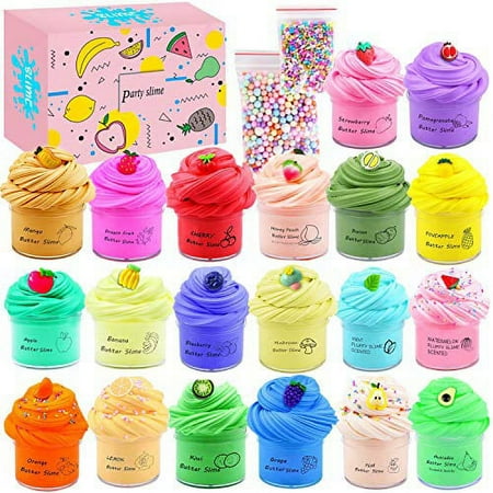 Fruit Slime Kit 20 Pack Butter Slime, Educational Scented Sludge Toys, Birthday Gifts Prize Party Favors for Girl Boy Kids