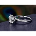 thumbnail image 3 of 1.25 Carat Round Cut Moissanite and Diamond Engagement Ring in 10k White Gold, 3 of 4