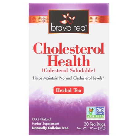 Pack of 6, Bravo Teas Cholesterol Health Herbal Tea, 20 bg