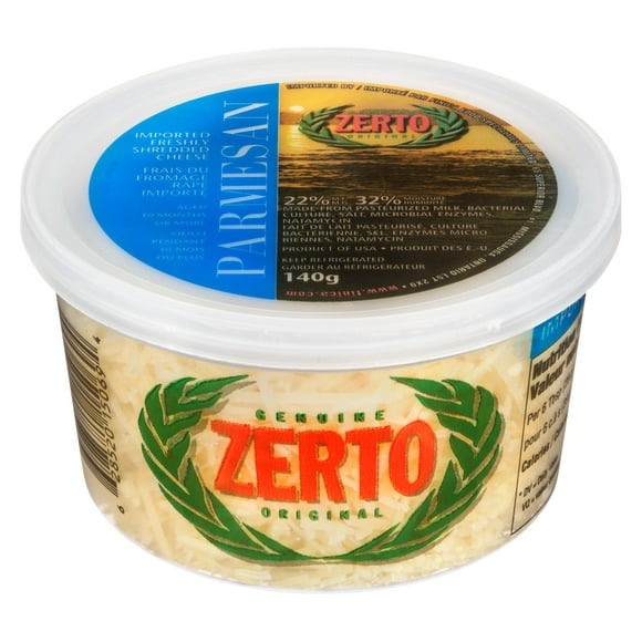 Zerto Parmesan, Zerto Parmesan 140g. Imported Freshly Shredded Parmesan Cheese. Aged 10 Months or More