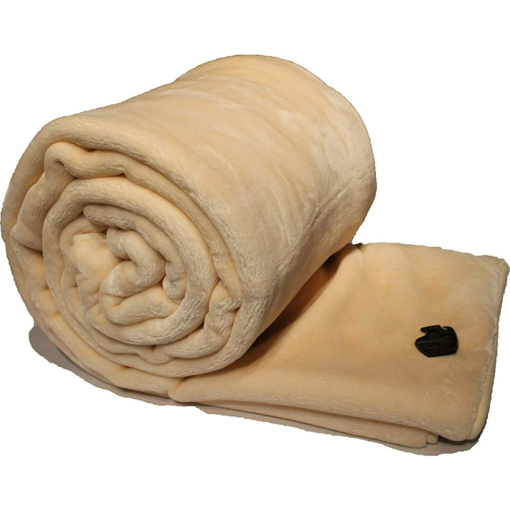 SOLARON Solid Beige Twin Blanket Korean mink Throw Heavyweight Blankets