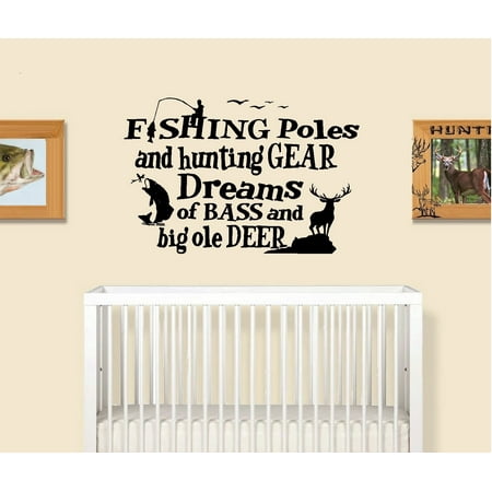 fishing poles and hunting gear 1 little boys room wall decal 20