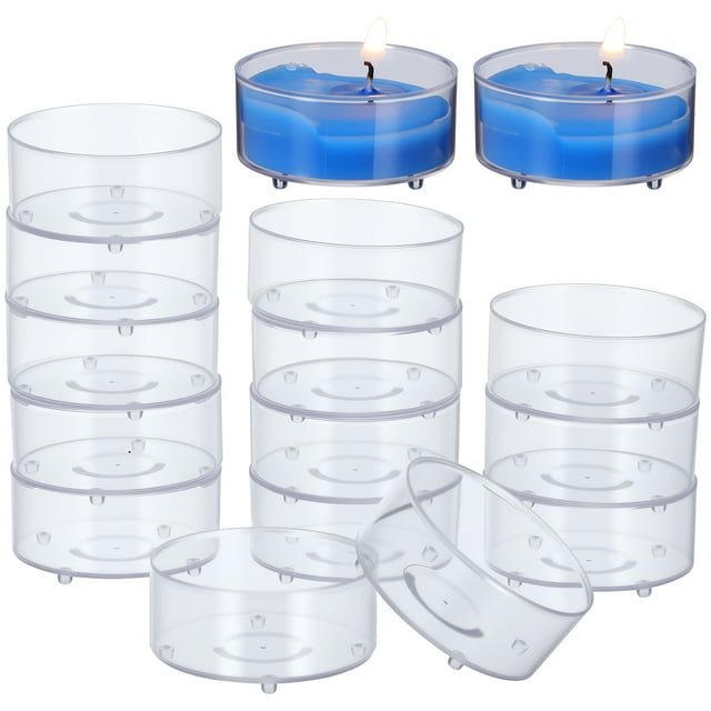 100 Portavelas de plástico transparente para velas de 15 ml, ideales para templos.