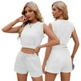 thumbnail image 6 of FLMEI Women's 2Pcs Summer Outfits for Women Adjustable Drawstrings Tank Short Set with Pockets, 6 of 8