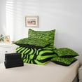 thumbnail image 5 of Manfei Animal Print 7 Pieces Bedding Comforter Set,Zebra Print Full Bedding Set Lightweight,Abstract Stripes Fitted Sheet Flat Sheet,Ultra Soft Wildlife Bedroom Decoration,Reversible, 5 of 7