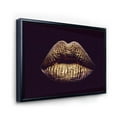thumbnail image 2 of Designart Sexy Golden Metallized Female Lips II FLOAT FRAME WALL ART, 2 of 4