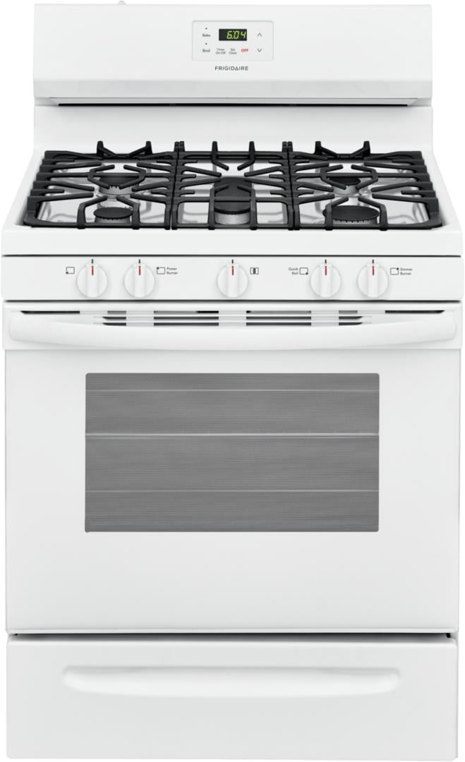 Frigidaire Gas range, 30", Rear Controls, 5 Sealed Burner ,Cast Iron