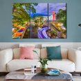 thumbnail image 2 of TISHIRON 3PCS Framed Canvas Wall Art Set,60"x40" San Antonio River at Dusk Canvas Art Decor, 2 of 7