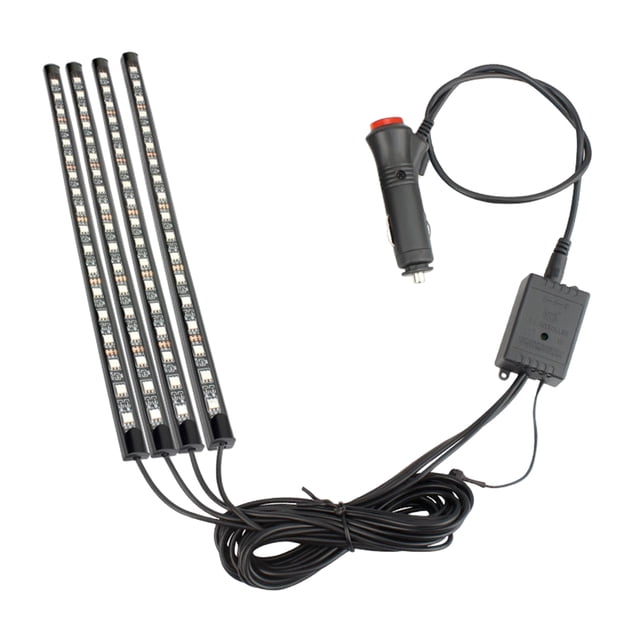 Iluminación Interior Luz ambiental LED RGB Lámpara decorativa para automóvil Control remoto de música (cargador para automóvil-48)
