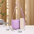 thumbnail image 3 of Pure Color PU Leather & Nylon Women Small Ladies Shoulder Underarm Bags Purse Top-handle Bags Handbag WHITE, 3 of 8