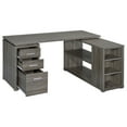 thumbnail image 3 of Yvette 60-inch 3-drawer L-Shape Computer Desk Weathered Grey, 3 of 11