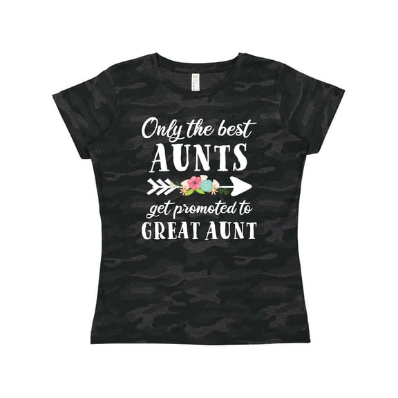 Inktastic Only the Best Aunts Get Promoted to Great Aunt with Flowers Women's T-Shirt
