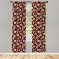 thumbnail image 4 of Ambesonne Floral Window Curtains, Pastel Buttercup Hibiscus, Each 28" W x 84" L, Magenta and Earth Yellow, 4 of 4