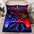 thumbnail image 2 of Manfei Gaming Full Size Sheets,Teen Video Game Bed Sheets,Red Purple Gamepad Sheet Sets For Boys Girls,Super Cozy Bedroom Decoration,4-Piece, 2 of 7