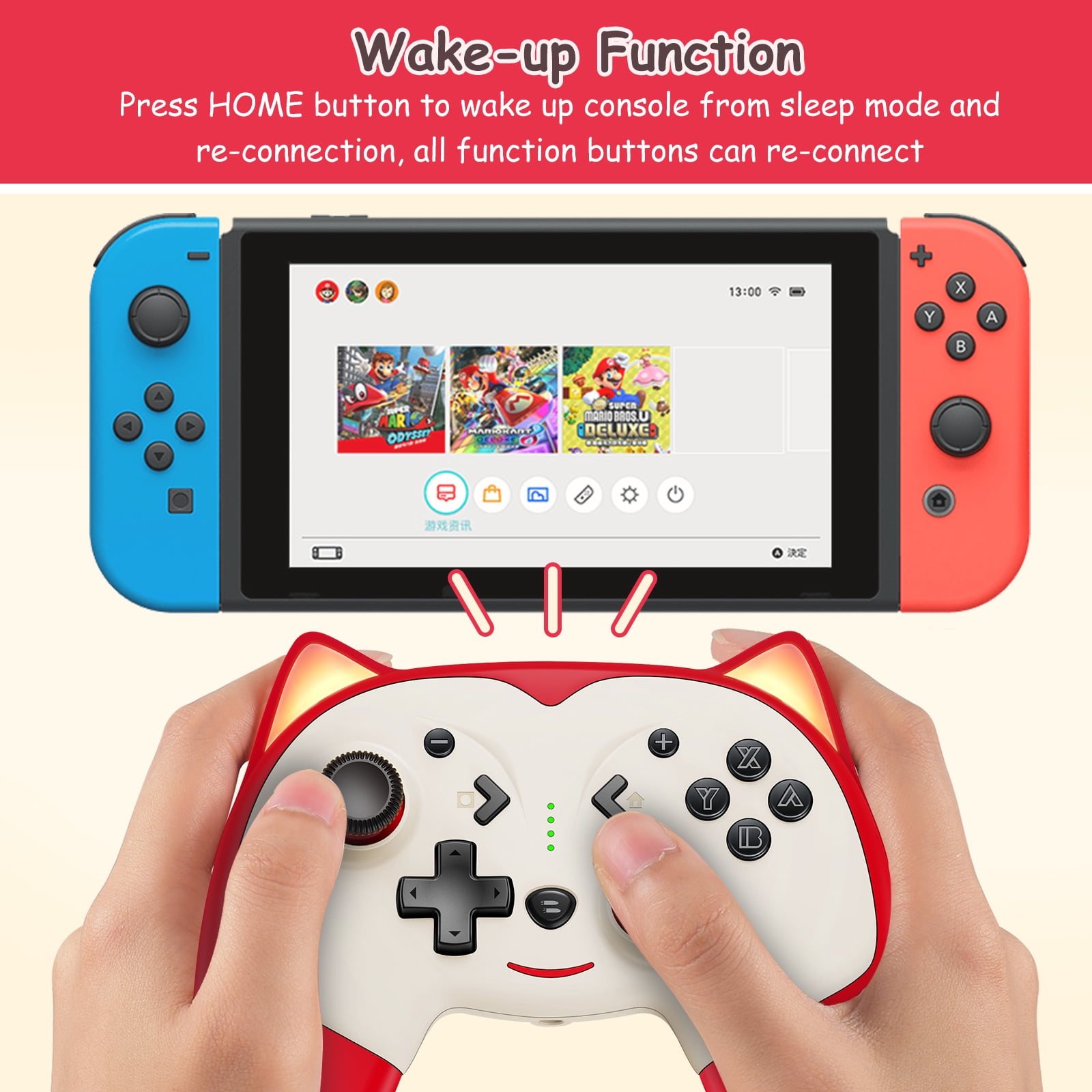 ESYWEN Switch Pro Controller for Nintendo, Wireless Pro Controller for  Nintendo Switch/OLED/Lite Support Rechargeable,Turbo,Adjustable  Vibration,Breathing Light - Walmart.com