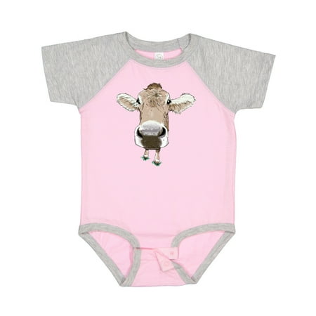 

Inktastic Funny Cow Close Up Gift Baby Boy or Baby Girl Bodysuit