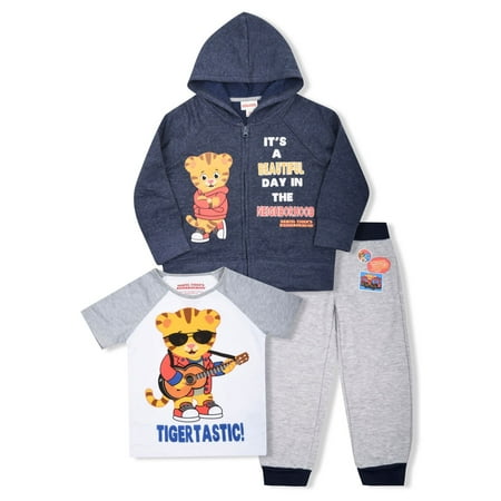 Comfy Hoodie Set - Daniel Tiger's Neighborhood Toddler Boys' Zip Hoodie, T-shirt & Jogger Pants, 3pc Outfit Set