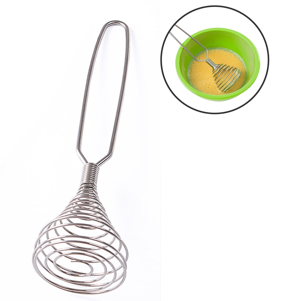 Stainless Steel Egg Beater Spring Coil Wire Whisk Hand Mixing Mixer Kitchen Kit 
