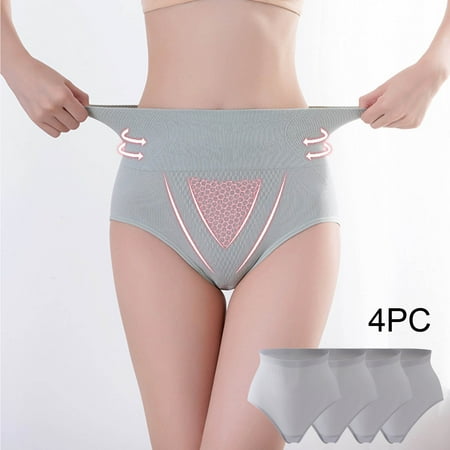 

Uorcsa Pattern High Waist Breathable Solid Color Ladies Hip Lift Underpants Gray