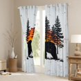 thumbnail image 3 of Homewish Woodland Animal Bear Blackout Curtains Set of 2 (52x84 Each),Rustic Sunset Window Curtains,Orange White Black Curtains and Drapes For Kids,Microfiber Bedroom Decor, 3 of 6