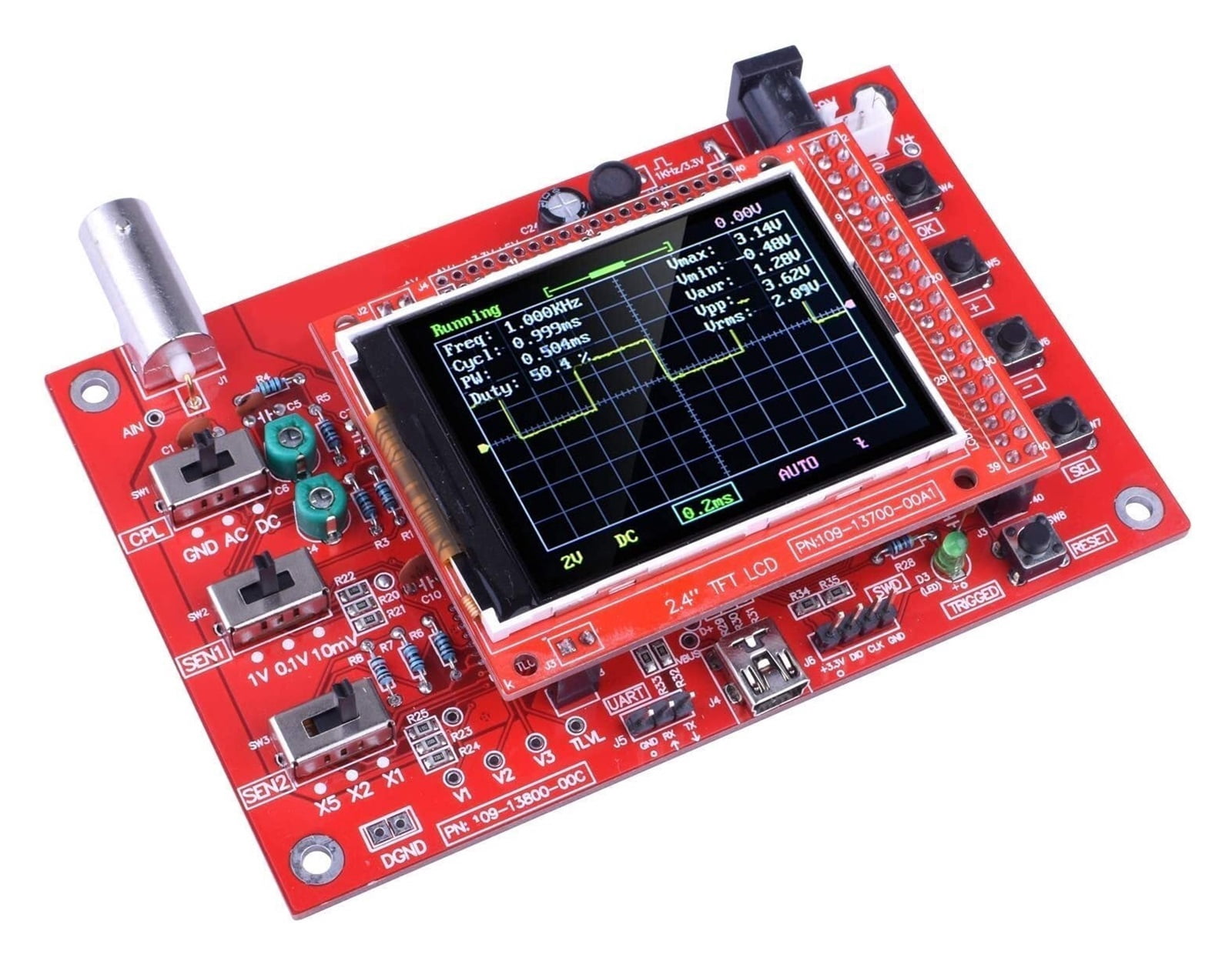 2.4 TFT Pocket Digital Oscilloscope Kit DIY Spare Parts E-Learning Kit 1m/s ,Professional Designed
