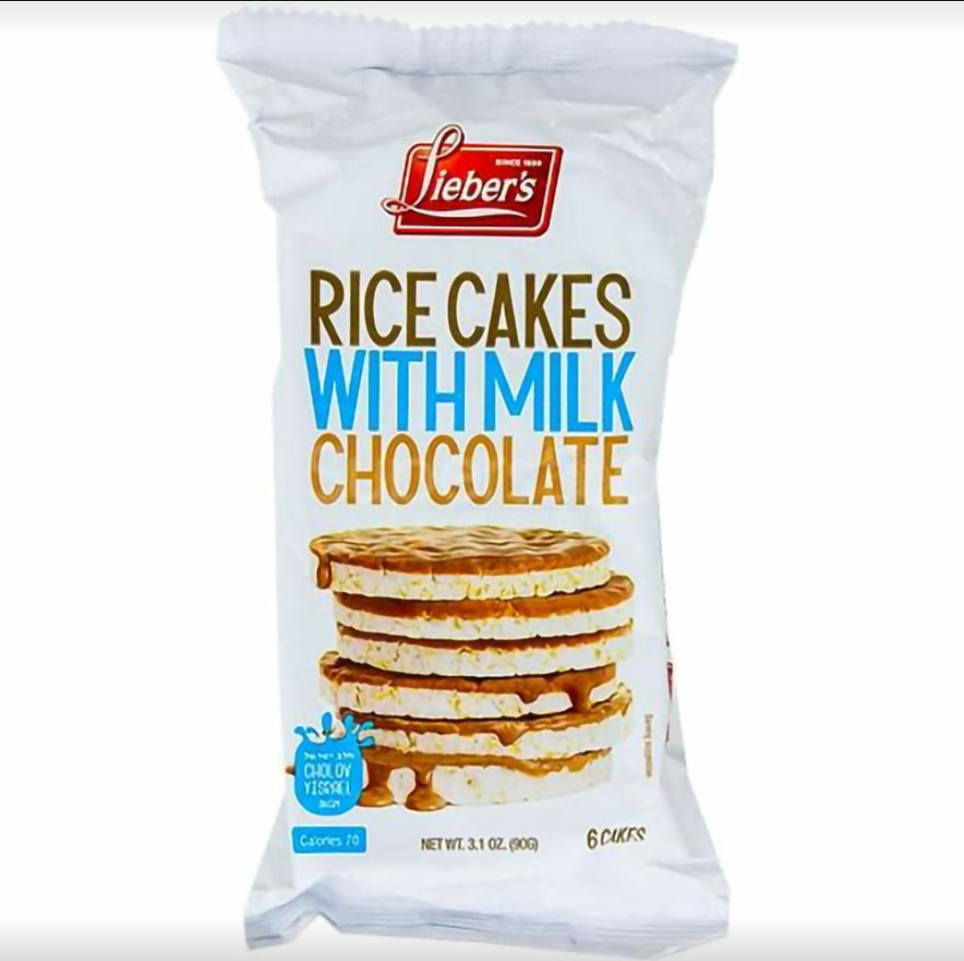 Lieber's Rice Cakes Coated in Milk Chocolate - Rice Cakes - Kosher Certified (3-Pack)
