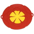 thumbnail image 1 of Tapa roja a prueba de derrames de silicona de 28 cm, tapa de silicona a prueba de derrames, cubierta a prueba de ebullición, herramienta de cocina multifunción, 1 of 5