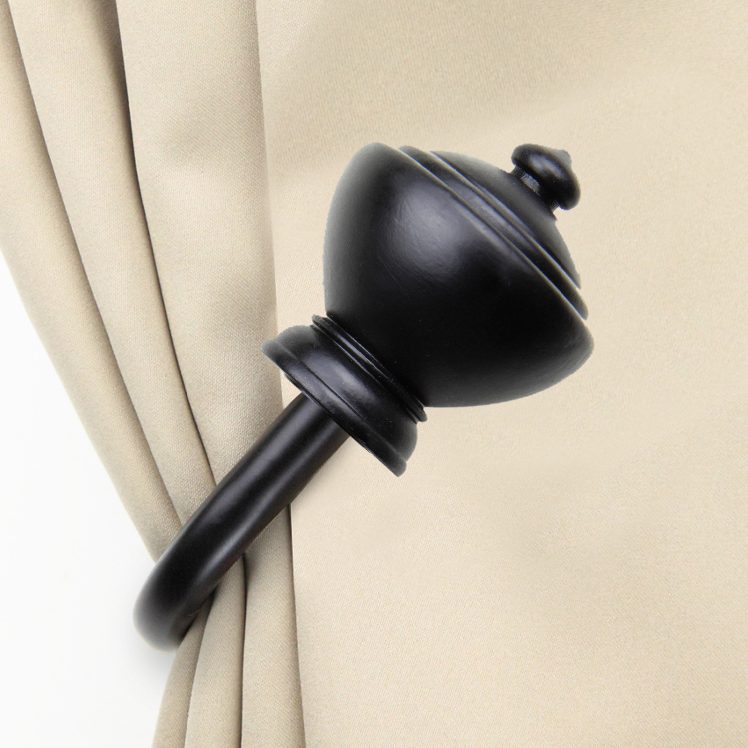 Central Design Products Steel Curtain Holdback, Black