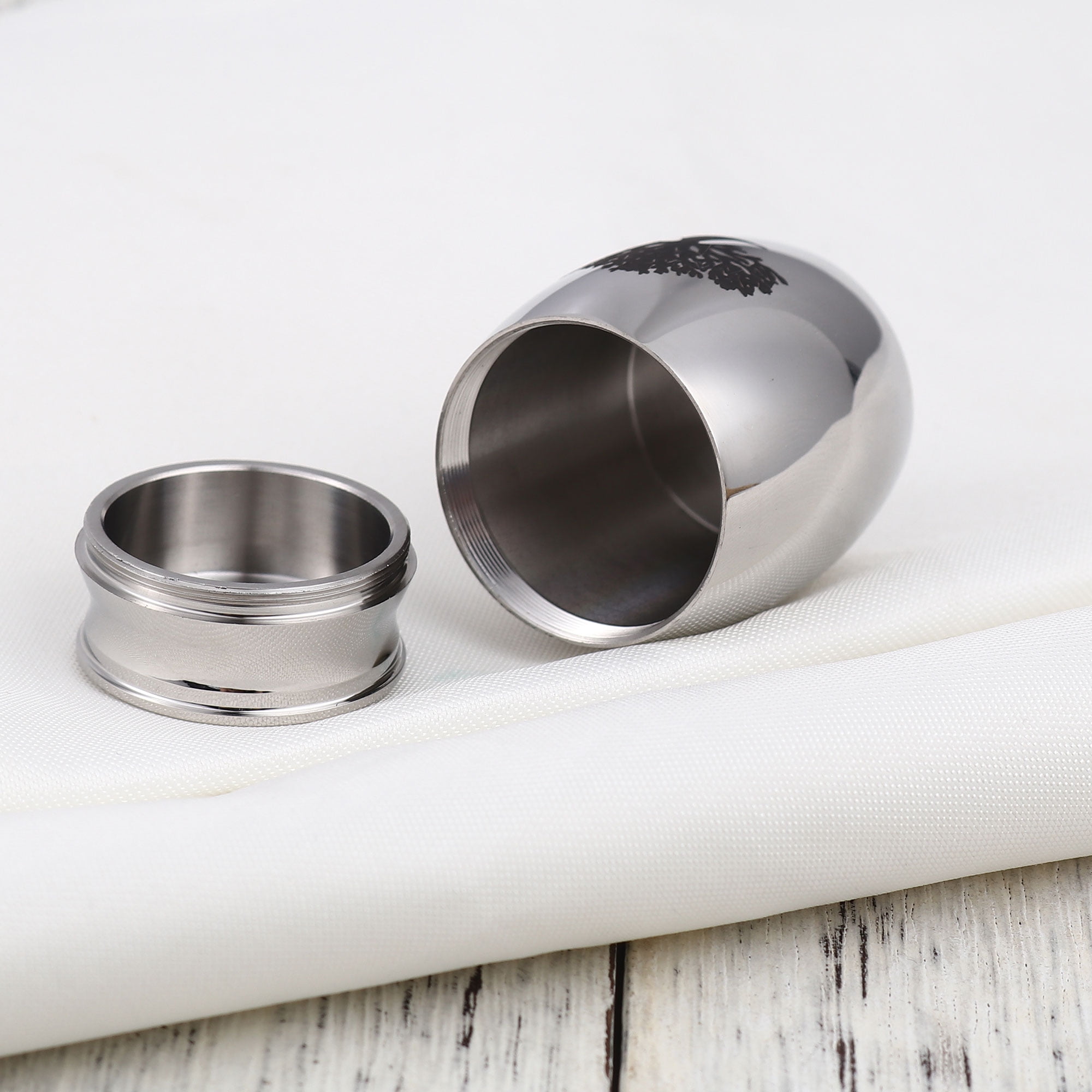 Silver Family Tree of Life Keepsake Funeral Cremation Urn for Human Ashes Mini Stainless Steel Waterproof Human Ashes Container Keepsake Holder with Free Anavia Pouch