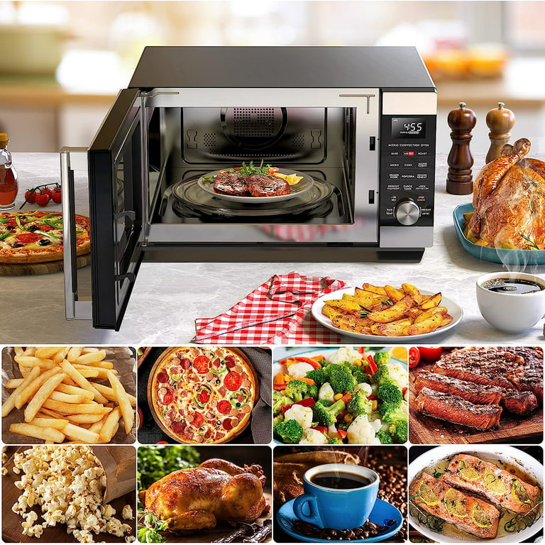 Galanz 1.2 cu. ft. Countertop Speed Wave 3-in-1 Convection Oven, Air Fry,  Microwave in Stainless Steel 
