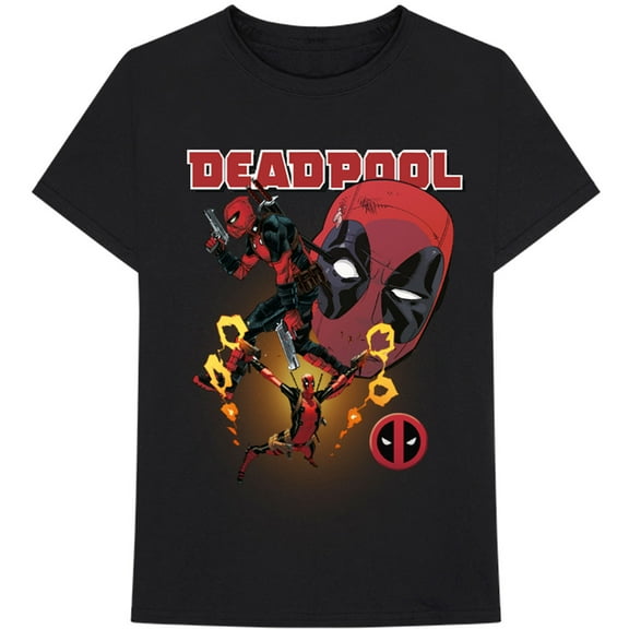 Men's Deadpool Collage 2 Slim Fit T-shirt Medium Black