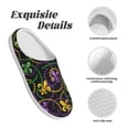 thumbnail image 5 of Rateoe Mardi Gras6 Print Women's Men's Cotton Knit Slippers Lightweight Memory Foam Indoor House Shoes with Anti-Skid Sole-44/45, 5 of 7