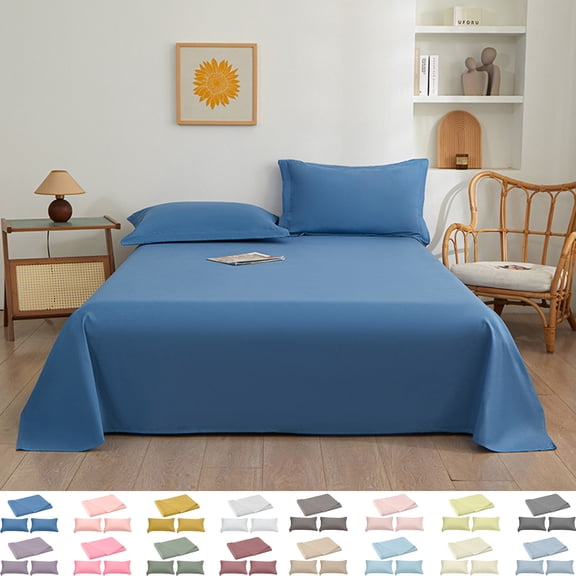 Summer Savings! Boovnll Queen Sheet Set, 3 Piece Super Soft Lightweight Easy Care Wrinkle Free Microfiber Sheets Queen Size Bed Set Breathable for Bedroom Hotel Quality Sheets, Bed Sheets (Dark Blue)