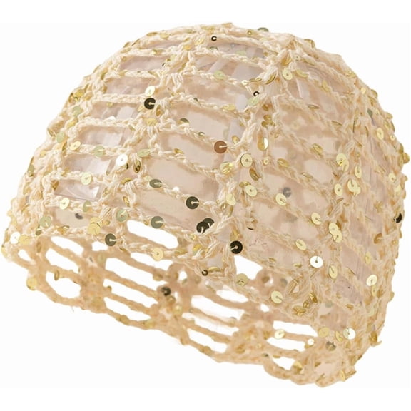 SHILINLANG Women’s Sequin Crochet Hat Summer Beanie Handmade Bohot Skull Cap Sparkly Knit Hat for Party Travel Daily Wear
