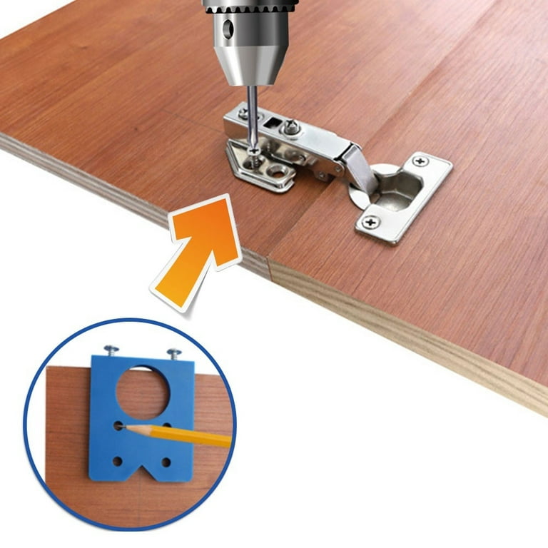 EXQST 35mm Hidden Zipper Jig, Door Cabinet Hinge Jig, Hidden Zipper Jig,  Locator Drill Guide Punch for DIY Woodworking