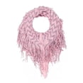 thumbnail image 1 of Peach Couture Stunning Winter Chevron Zig Zag Design Fringe Infinity Loop Scarf (Pink), 1 of 1