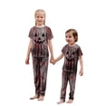 thumbnail image 7 of Family Pajamas Matching Sets - 2 piece Halloween Spooky Face Print Short Sleeved Top Pants Loungewear Set, Matching Halloween Pjs for Family Halloween Nights for 7 Years Pjs, 7 of 7