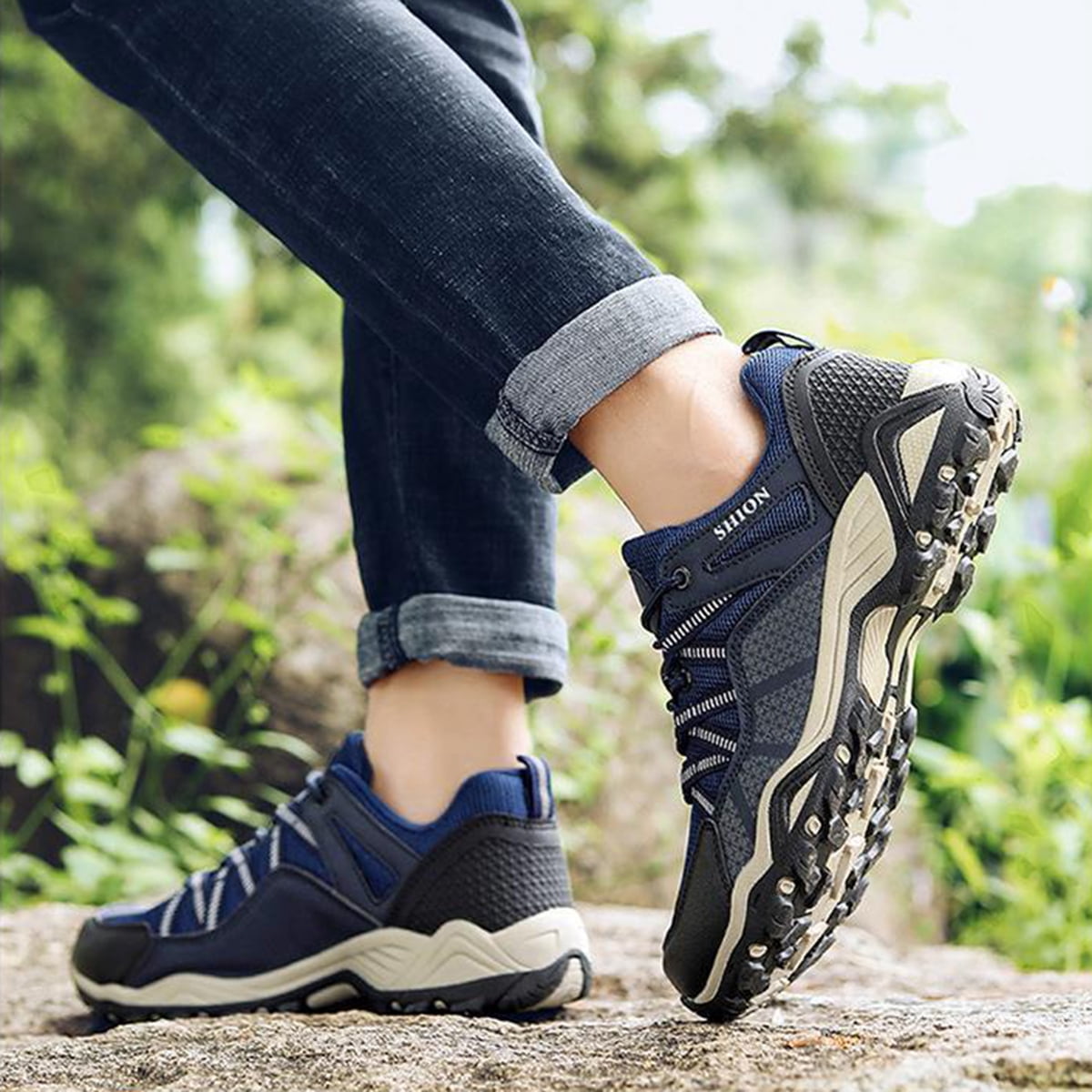 AUXDIQ Hiking Shoes Mens Waterproof Mountain Trekking Shoes Women Breathable Walking Shoes Outdoor Sports Winter Boots