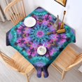 thumbnail image 2 of Colorful Tie Dye Mandala Pattern Square Tablecloth,Waterproof Square Table Cover,Wipeable Spillproof Washable Table Cover for Home Kitchen Party Decor 60"x60"(152x152cm), 2 of 6