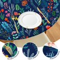 thumbnail image 3 of Floral Design Elastic Round Tablecloth, Durable Polyester for Dining Table, Reusable and Water-Resistant, Fits 44-52 Inch Tabletop, 3 of 5
