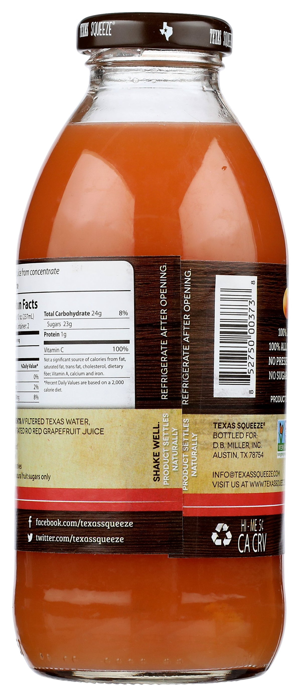 (Pack Of 12) Texas Squeeze Juice Grapefruit 100% 16 Fo