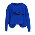 thumbnail image 4 of Holzkary Sweatshirts for Women Hoodies Mama Boys Sweatshirt Long Sleeve Mama Sweatshirt Loose Crew Neck Fall Tops Graphic Printed Pullover Top Comfy Fall Winter Outfits Clothes 2025 Fashion Blue Xl, 4 of 4